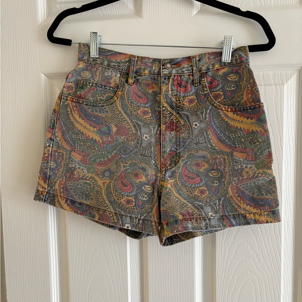 Guess High Waist Paisley Shorts